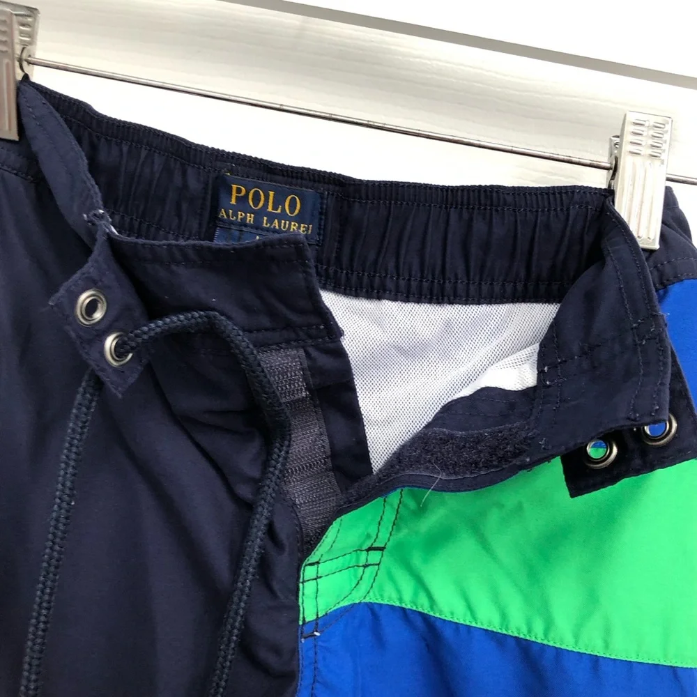Polo Ralph Lauren Boys Size L 14 16 Colorblock Swim Trunks Bathing Suit Multi